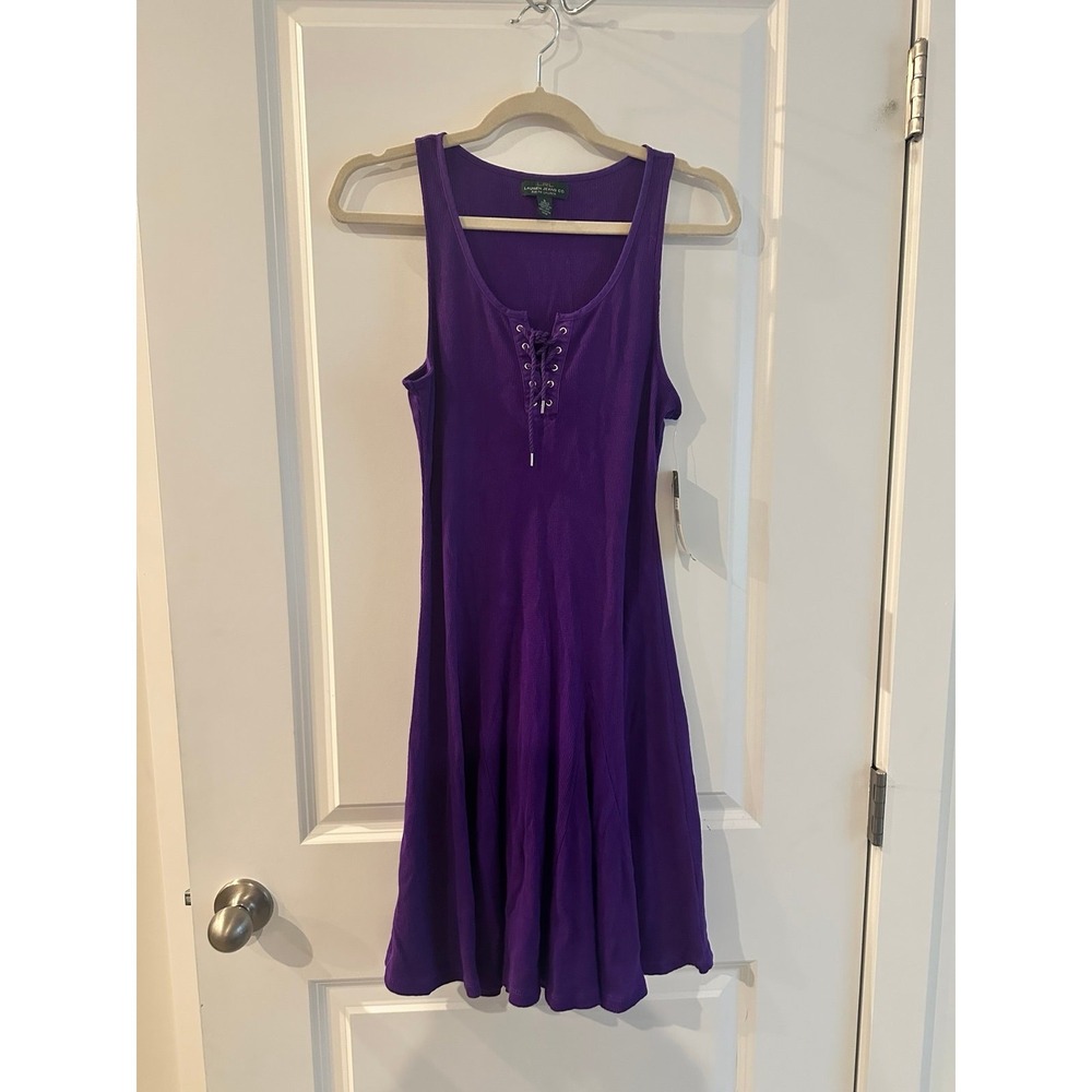 NEW LRL Lauren Jeans Ralph Lauren Dress Size S T-Shirt Summer Dress Purple NWT